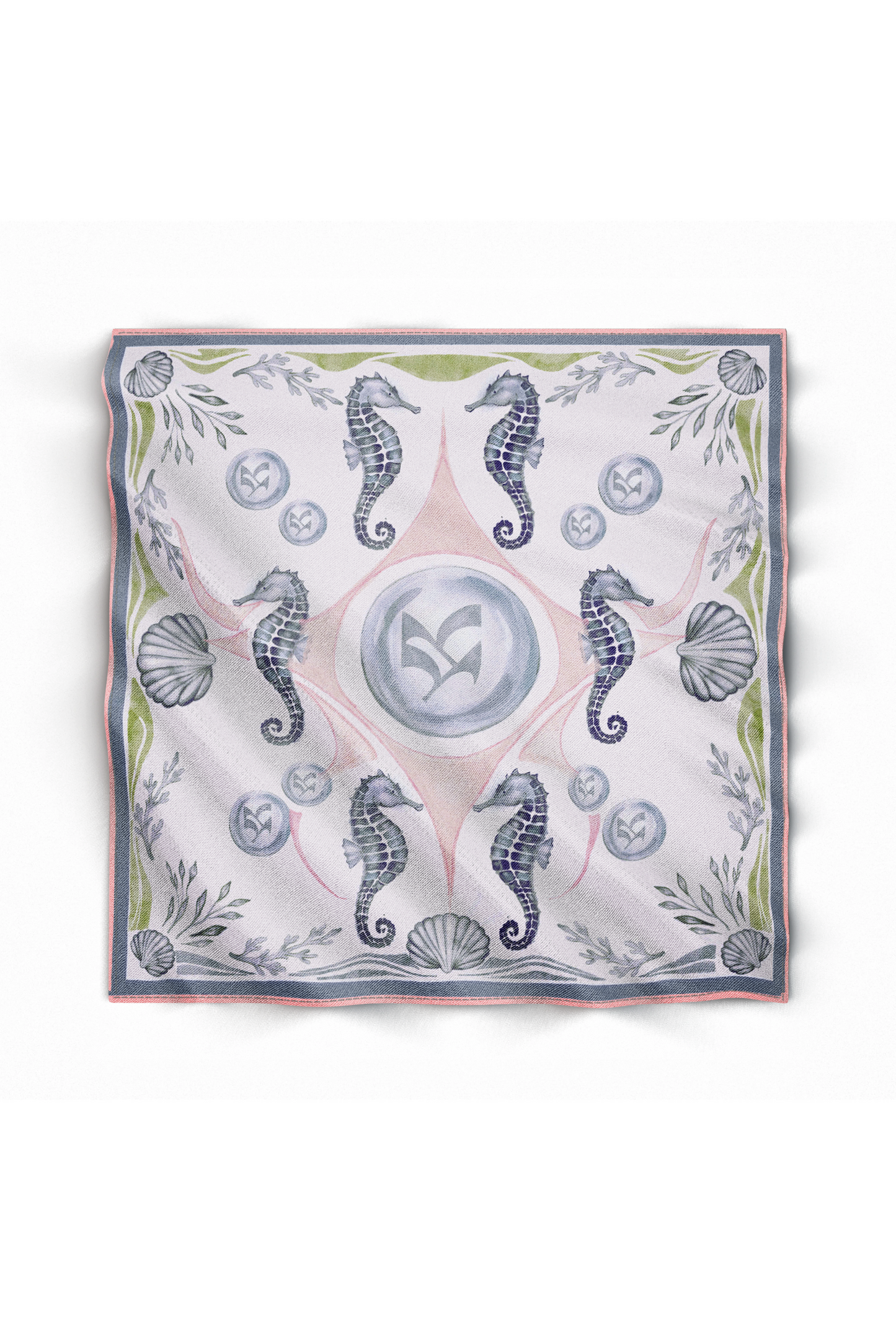 Seahorse Tide Silk Scarf