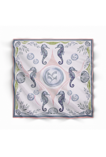 Seahorse Tide Silk Scarf