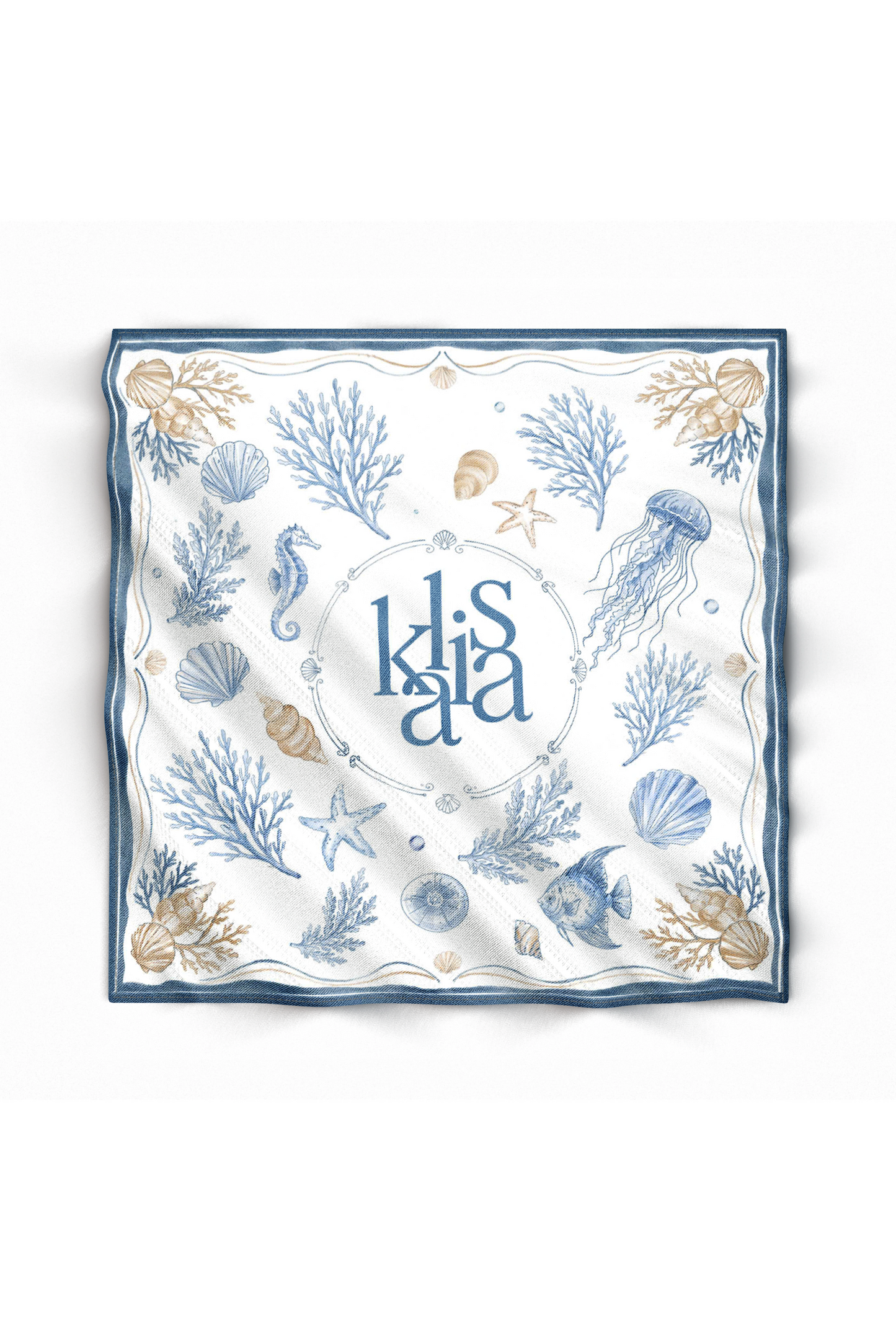 Marine Éclat Silk Scarf