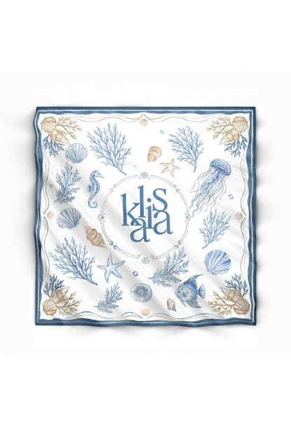 Marine Éclat Silk Scarf