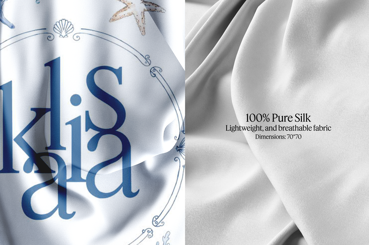 Marine Éclat Silk Scarf