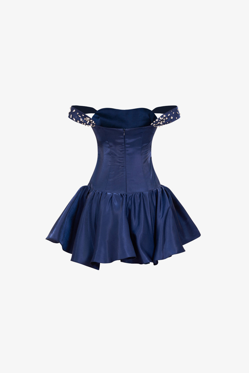 Naci Off Shoulder Fish Form Silk Dress kalisa Naci Off Shoulder Fish Form Silk Dress kalisa