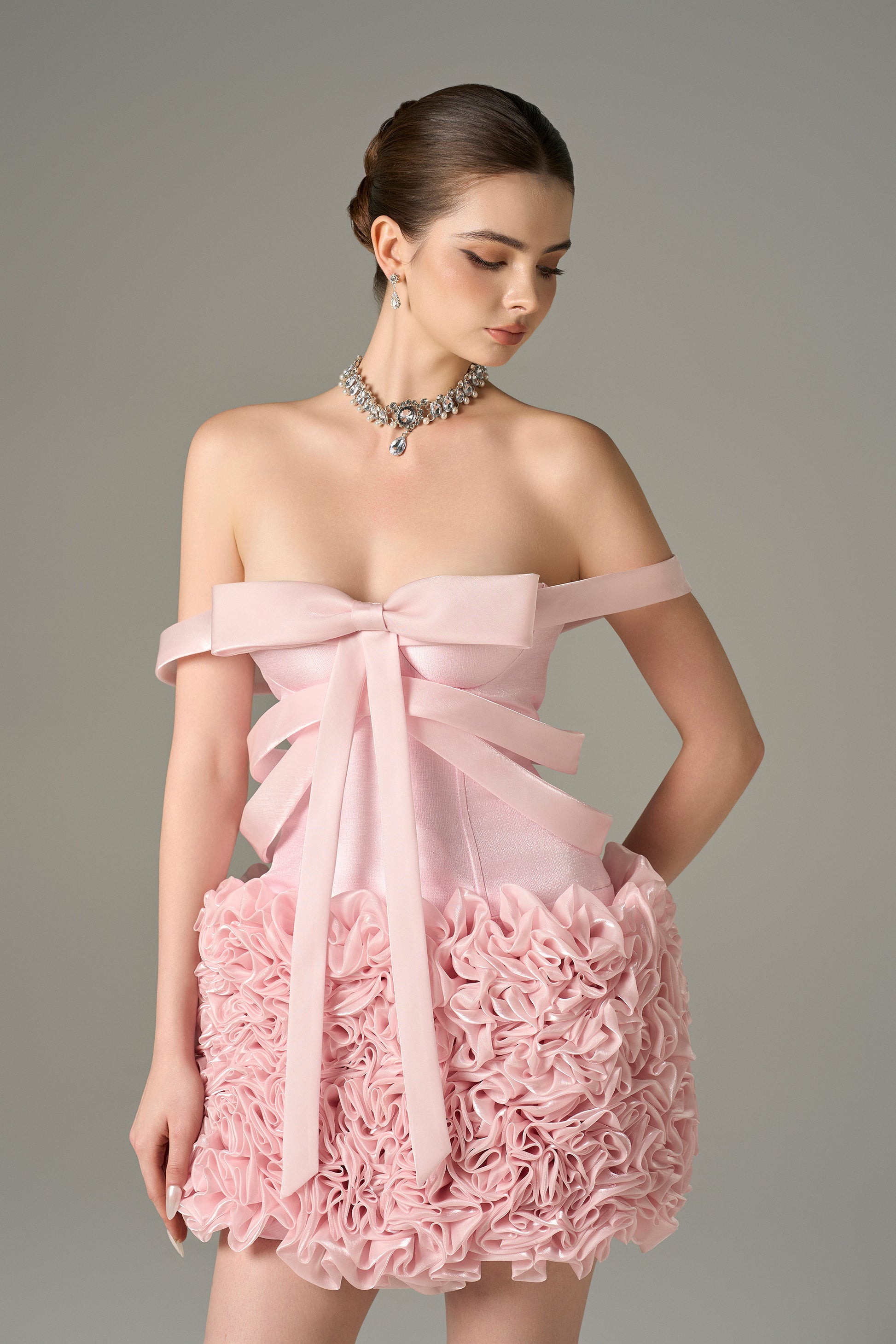Artful Bust Cup Floral Embellished Mini Dress – kalisa Artful Bust Cup Floral Embellished Mini Dress – kalisa