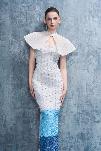 Marine Sparkle Crystal-Embellished Maxi Dress With Ombré Details