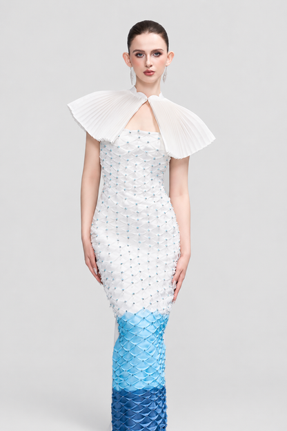Kalisa Marine Sparkle Crystal-Embellished Maxi Dress With Ombré Details — product image 3