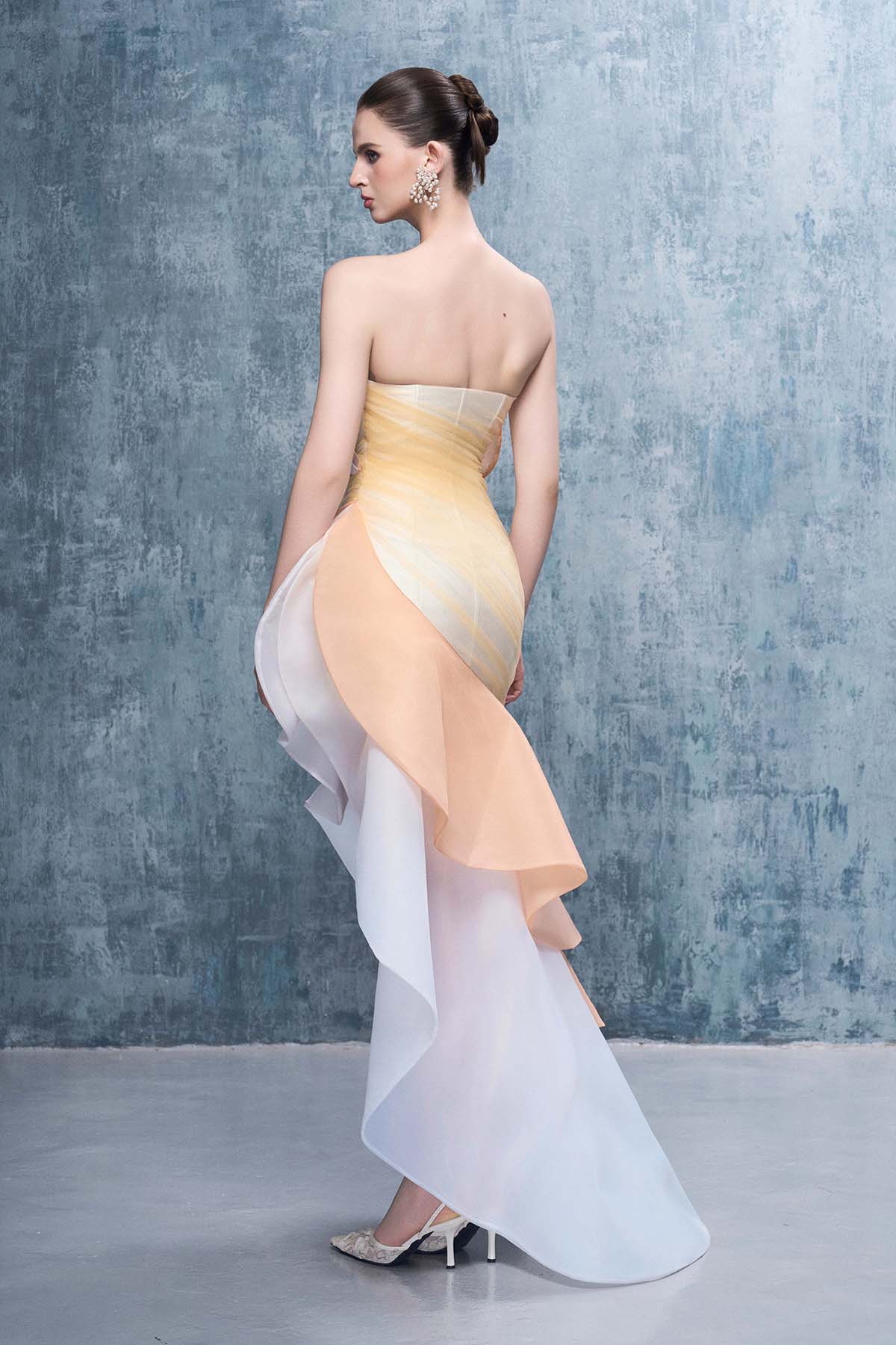 Gracie Strapless Layered Maxi Dress With Asymmetric-Hem