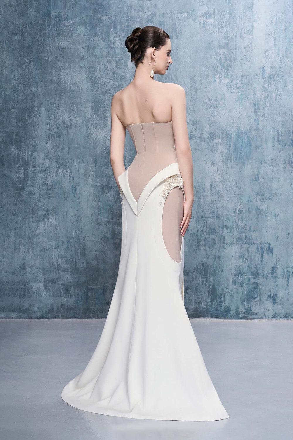 Awaken Bandeau Two-Tone Maxi Dress With Front Split