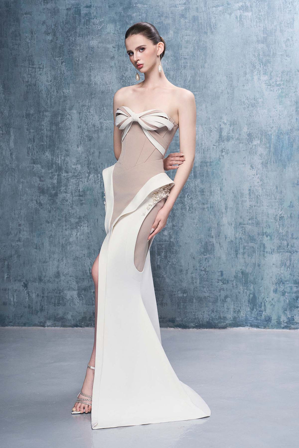 Awaken Bandeau Two-Tone Maxi Dress With Front Split