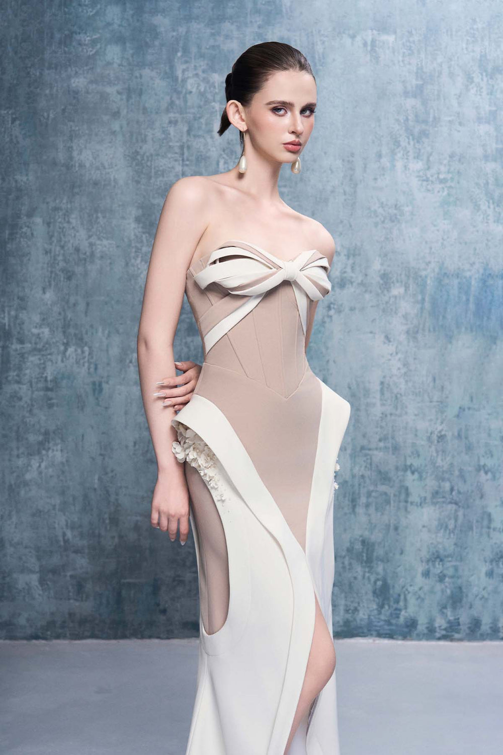 Awaken Bandeau Two-Tone Maxi Dress With Front Split