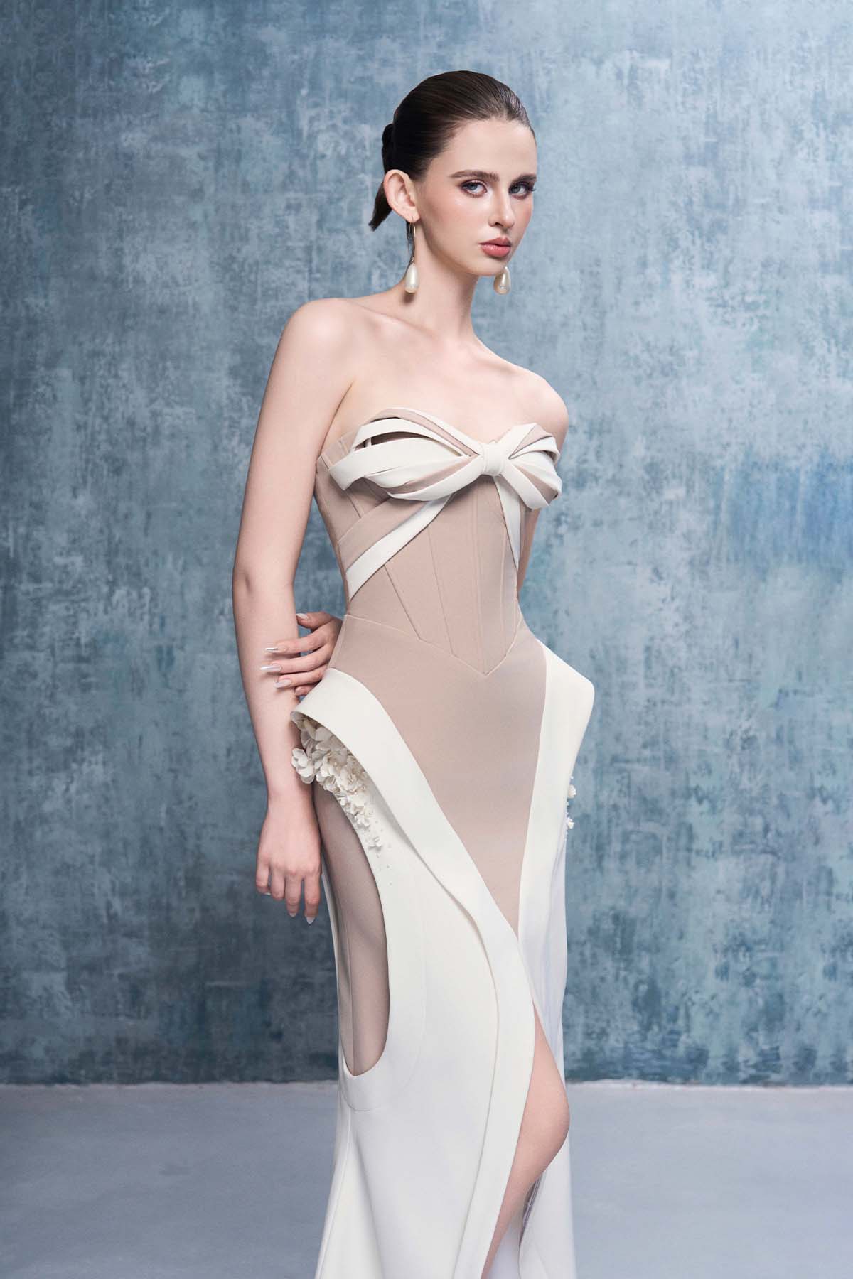 Awaken Bandeau Two-Tone Maxi Dress With Front Split