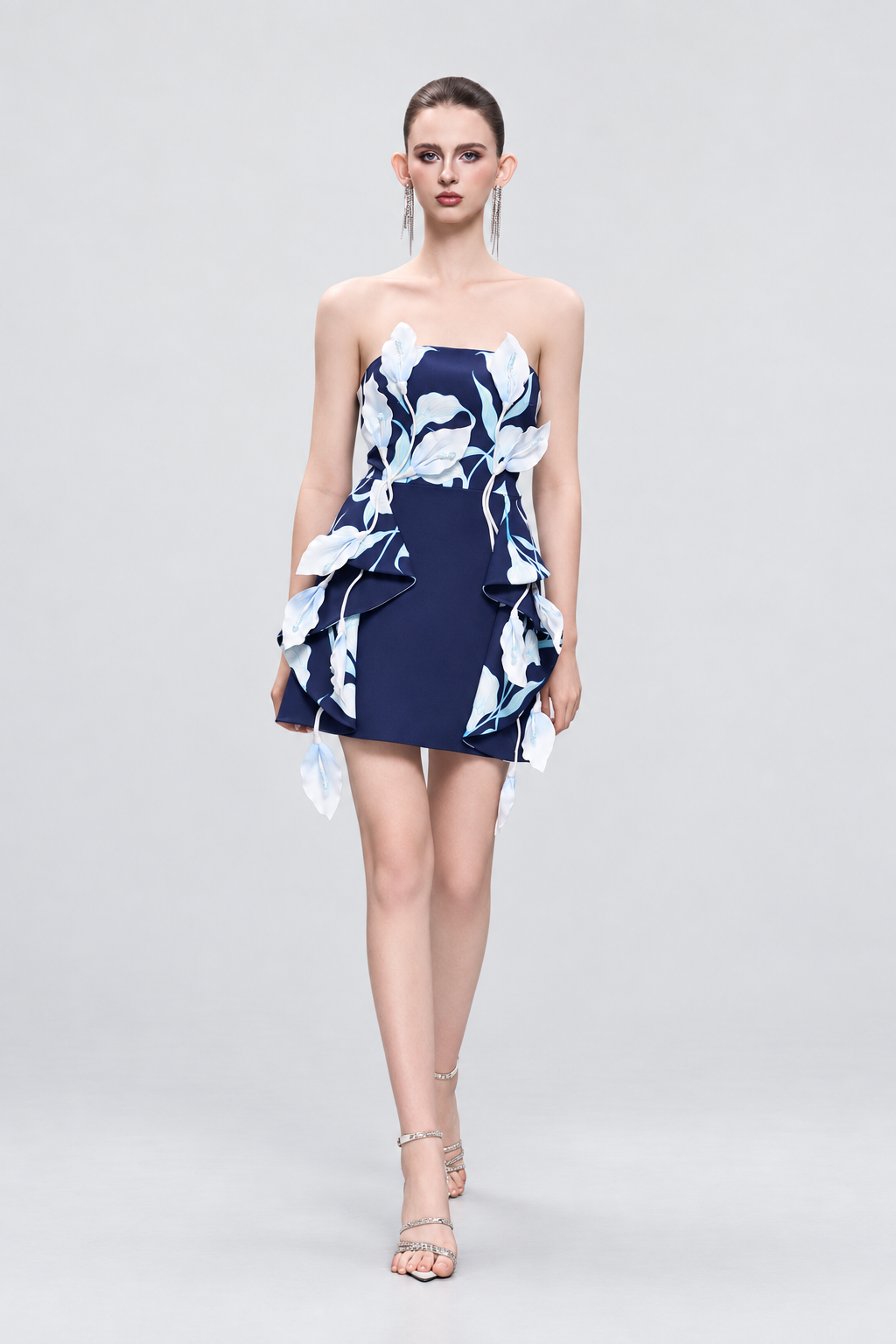Kalisa Veda Bandeau 3D Calla Lily Floral Mini Dress — product image 4
