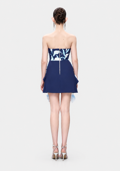 Kalisa Veda Bandeau 3D Calla Lily Floral Mini Dress — product image 3