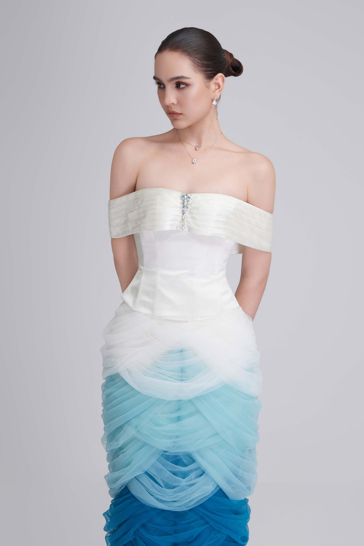 Myriam Swarovski Crystals Embellished Maxi Dress With Ombré Details