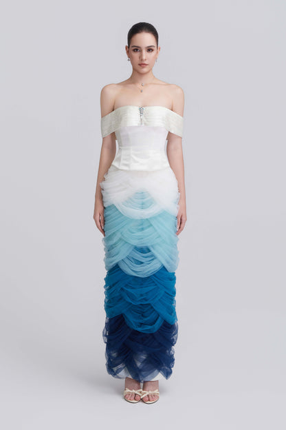 Myriam Swarovski Crystals Embellished Maxi Dress With Ombré Details