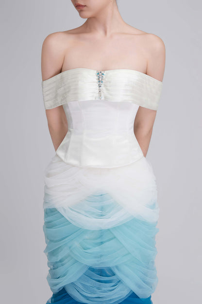 Myriam Swarovski Crystals Embellished Maxi Dress With Ombré Details
