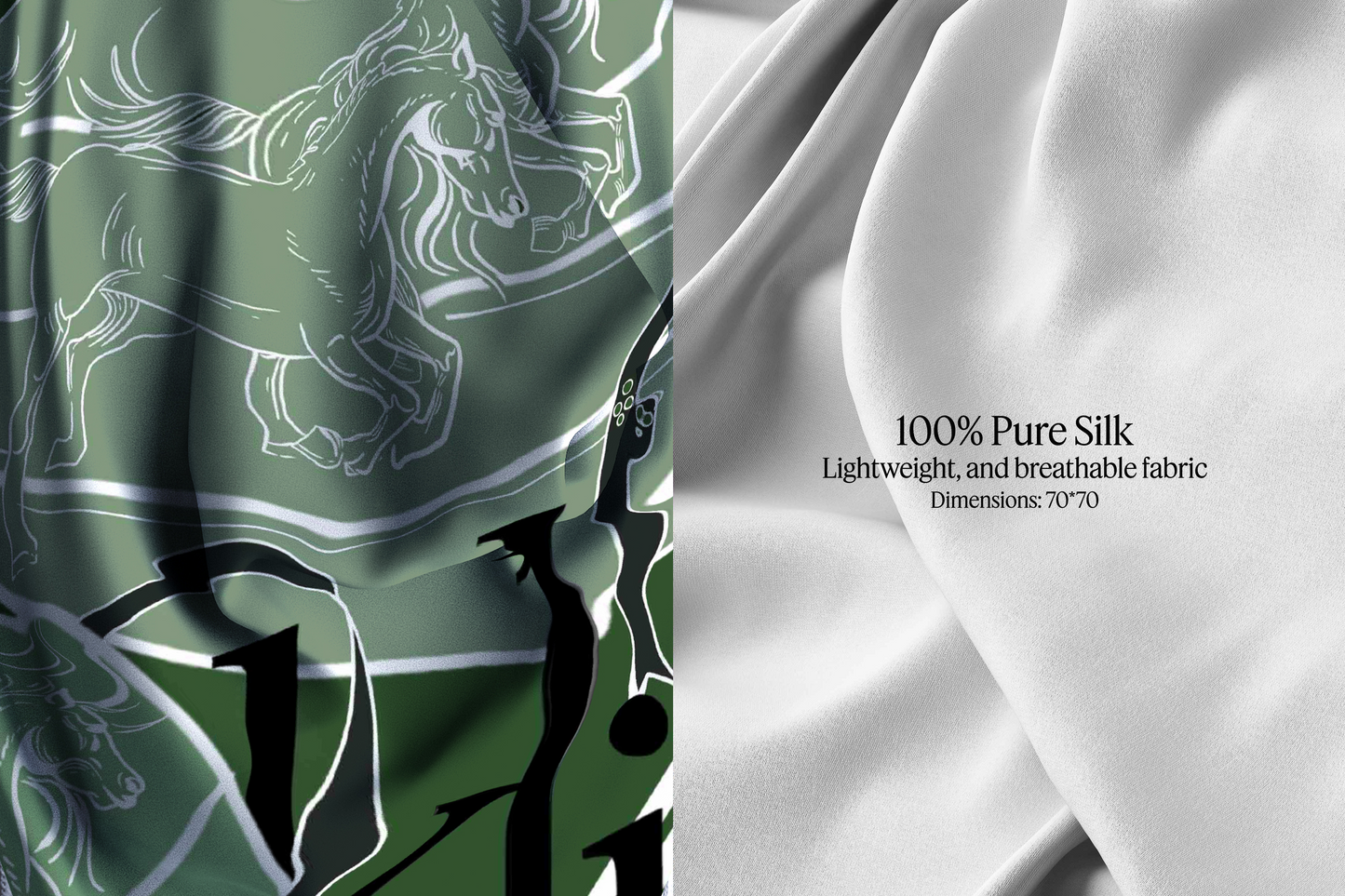 Equestrian Emerald Silk Scarf