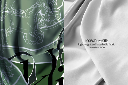 Equestrian Emerald Silk Scarf