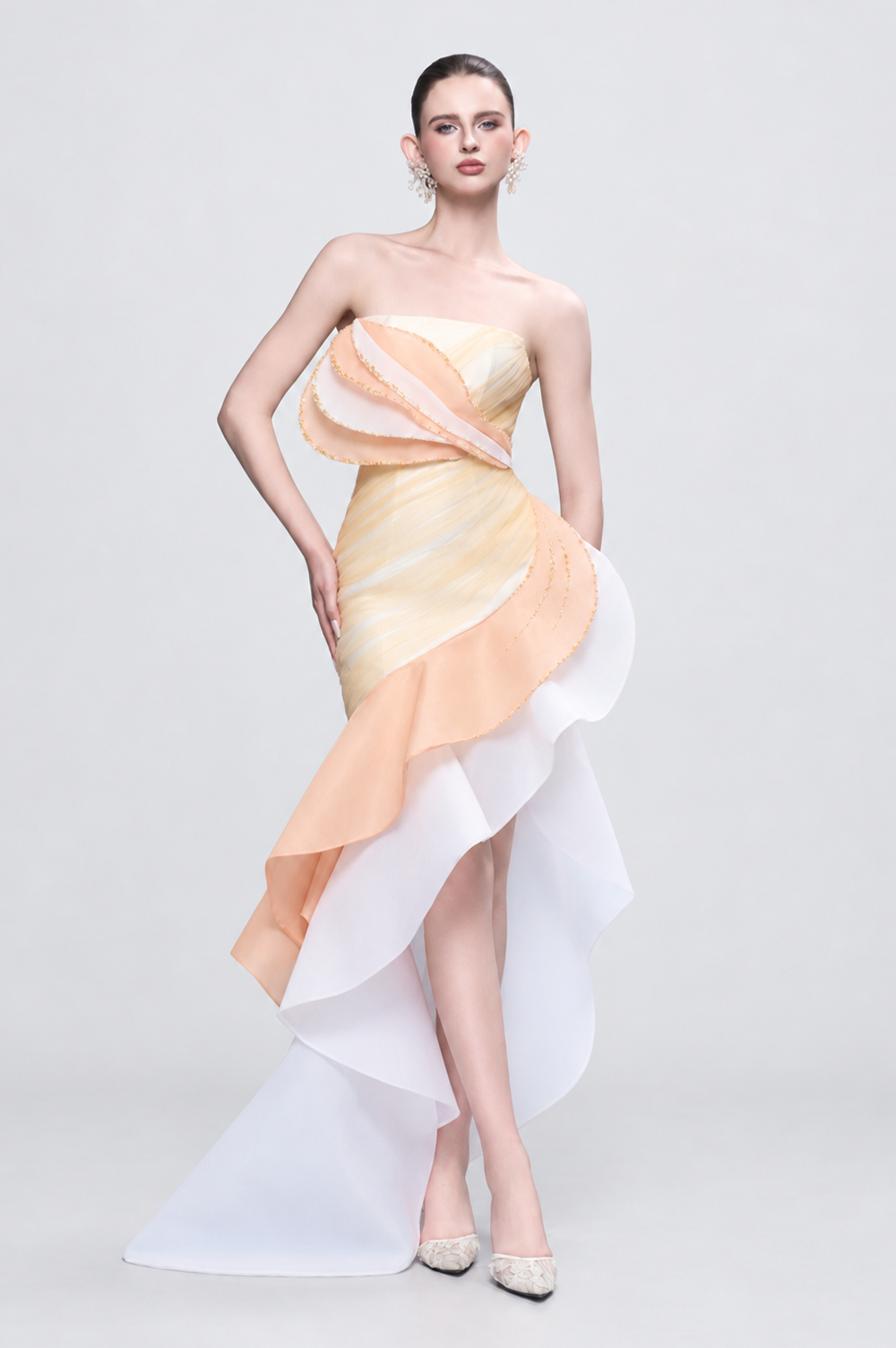 Kalisa Gracie Strapless Layered Maxi Dress With Asymmetric-Hem — product image 4