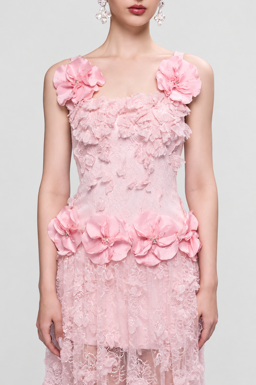Kalisa Chandra Lace Embellished Floral Square-Neck Maxi Dress — product image 5