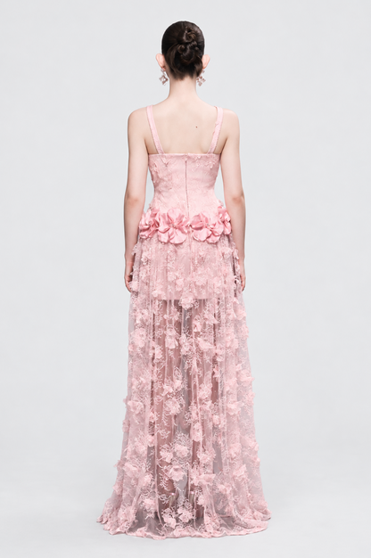 Kalisa Chandra Lace Embellished Floral Square-Neck Maxi Dress — product image 3