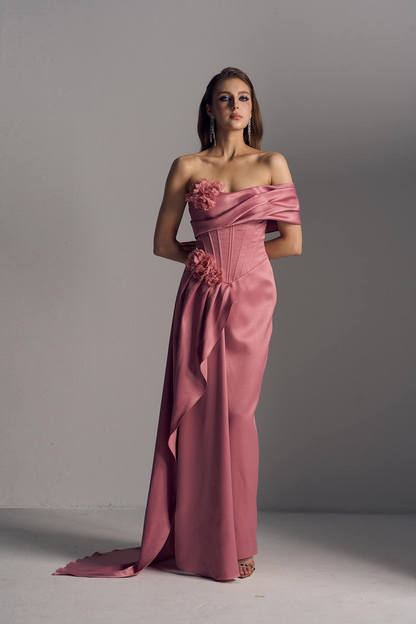 Molly Asymmetric One Shoulder Draped Maxi Dress
