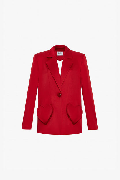 Red Heart Pockets Blazer