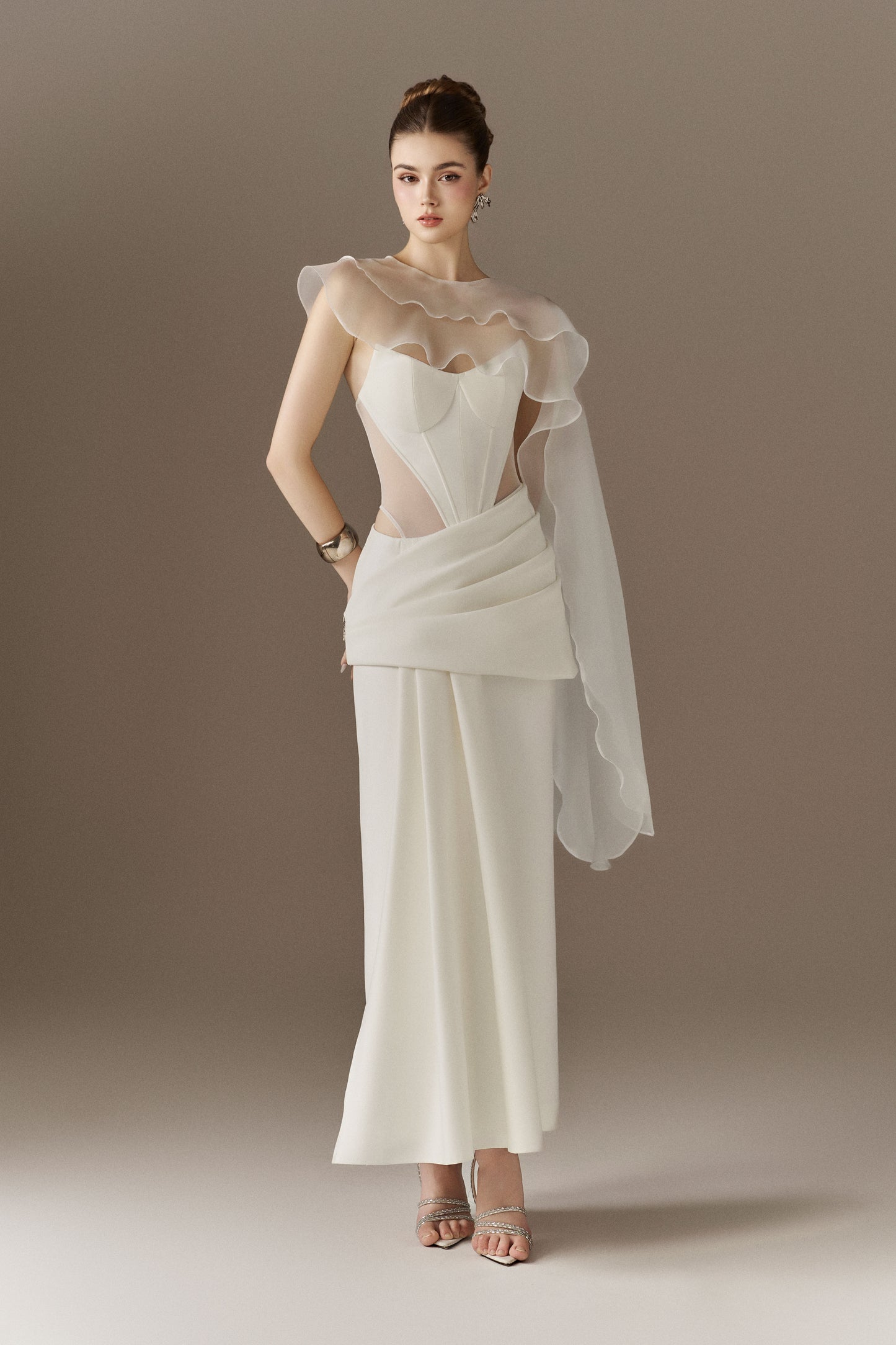 ivory corset maxi dress Floral Corset Maxi Dress Ivory