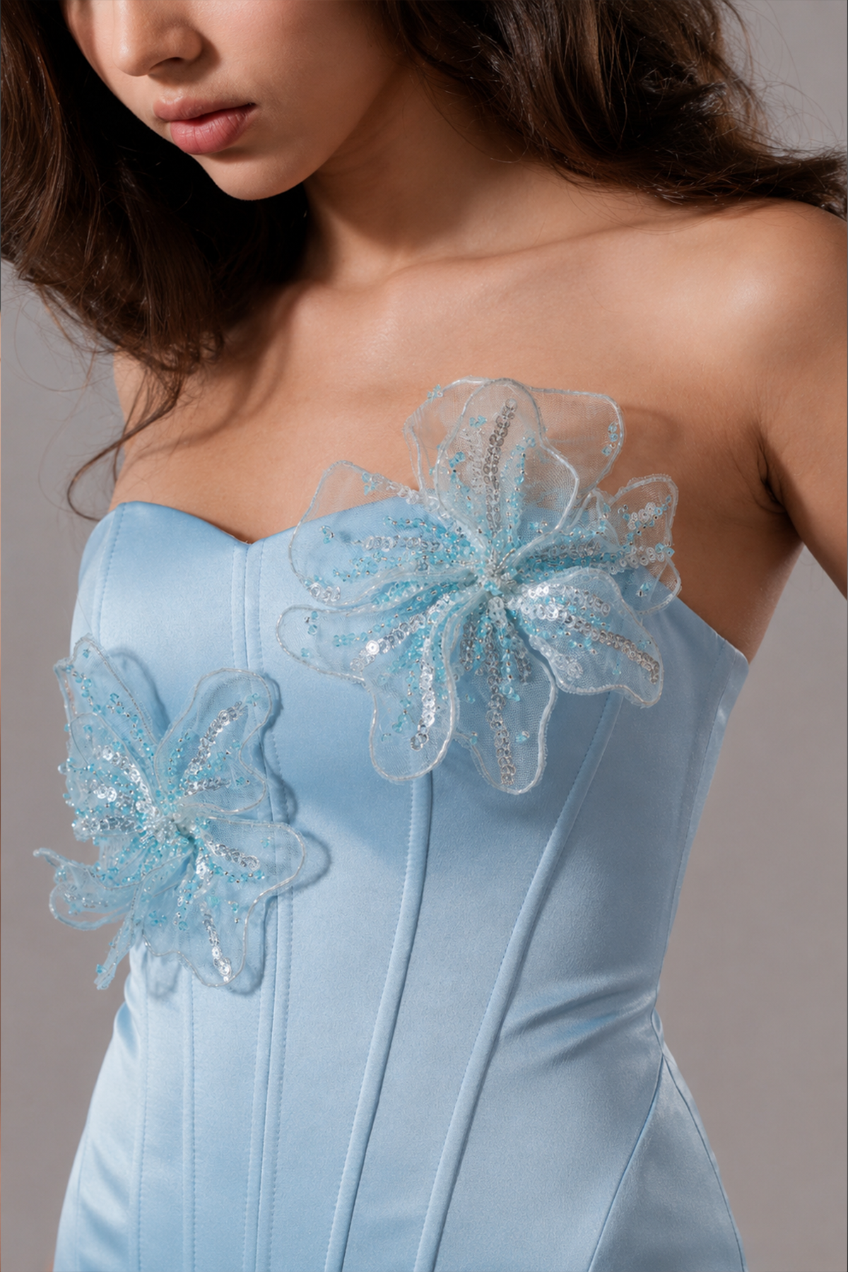 Connie Elegant Strapless Corset Top And Fishtail Dress
