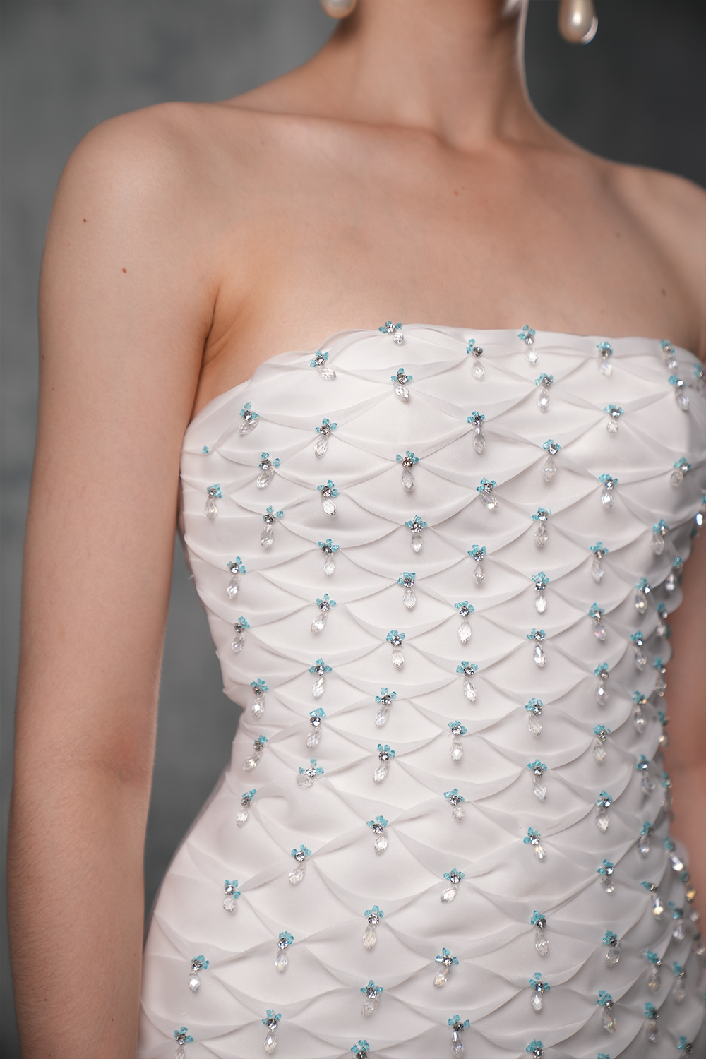 Marine Sparkle Crystal-Embellished Maxi Dress With Ombré Details