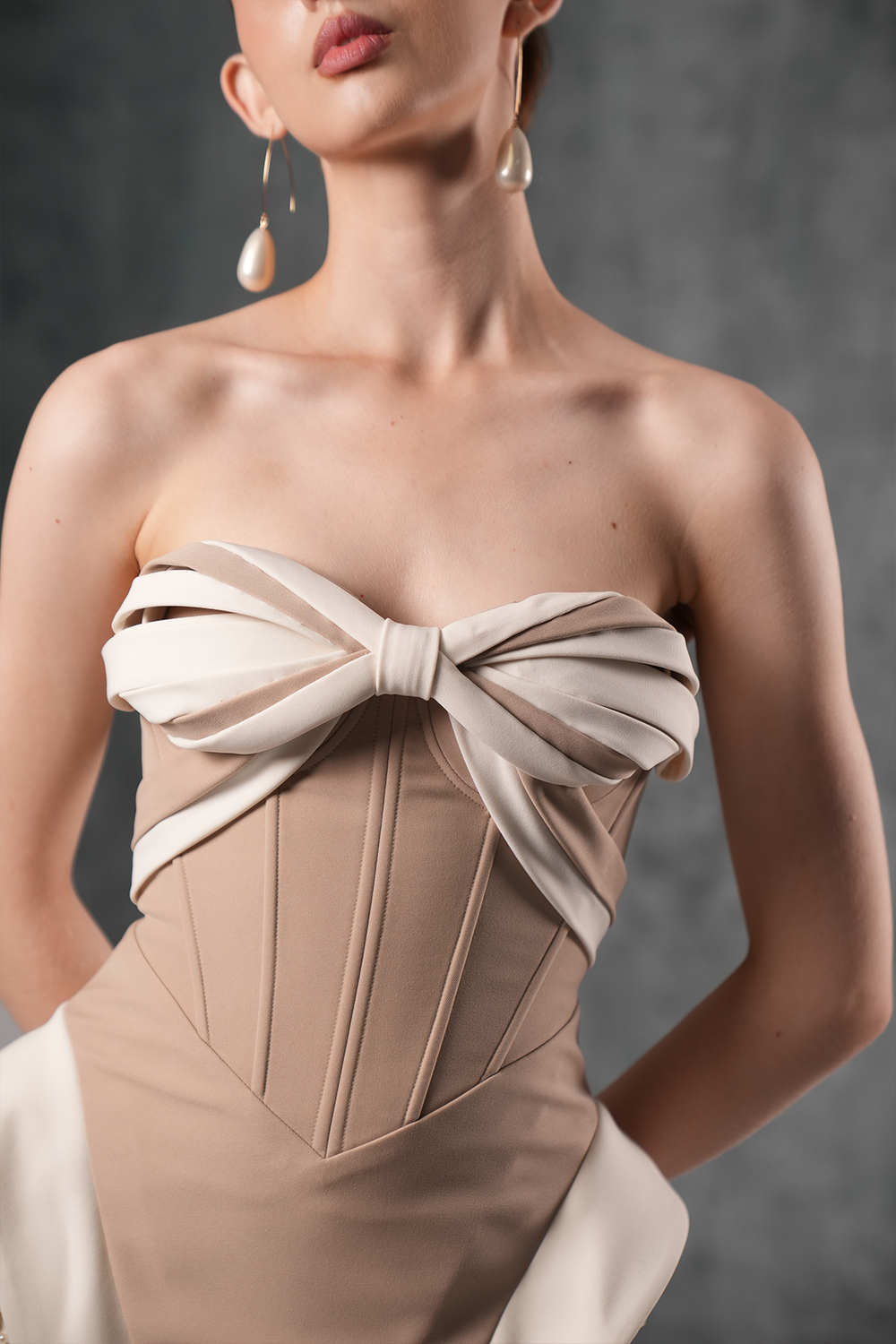 Awaken Bandeau Two-Tone Maxi Dress With Front Split