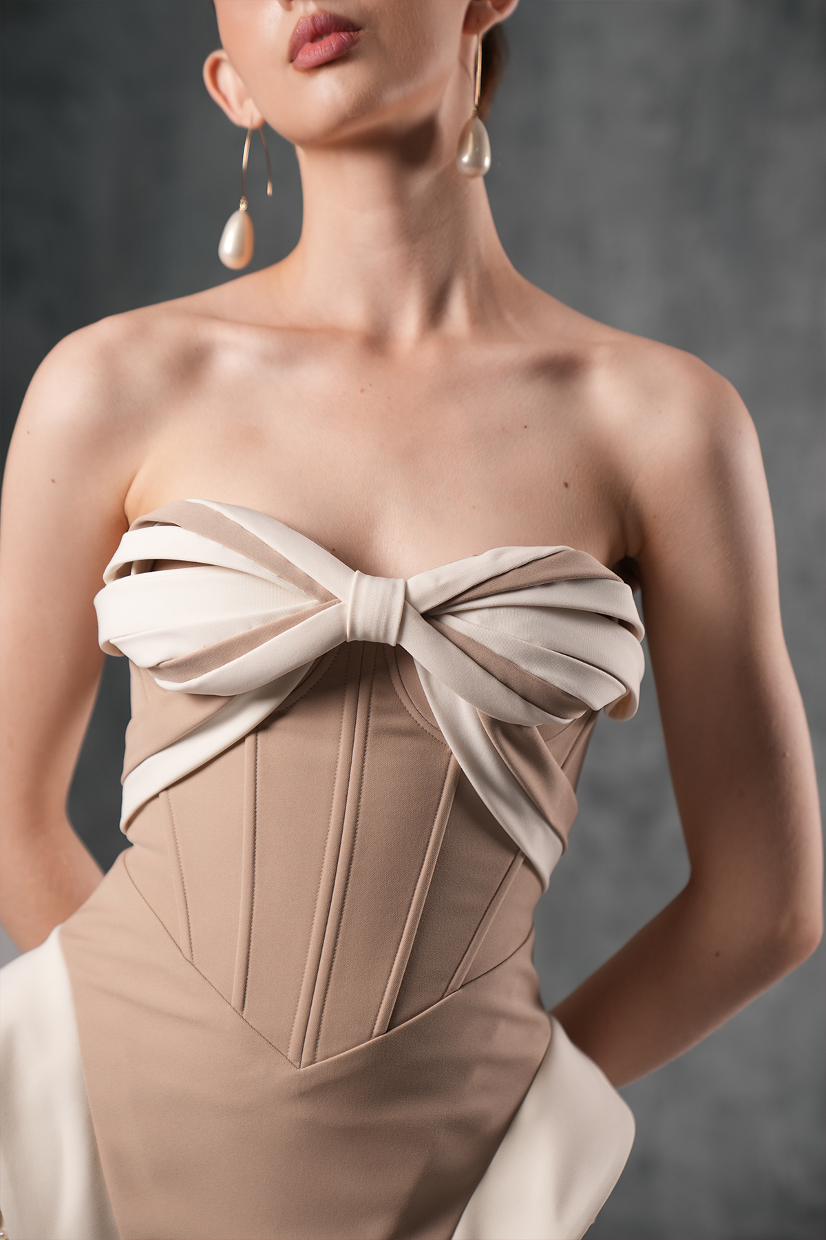 Awaken Bandeau Two-Tone Maxi Dress With Front Split
