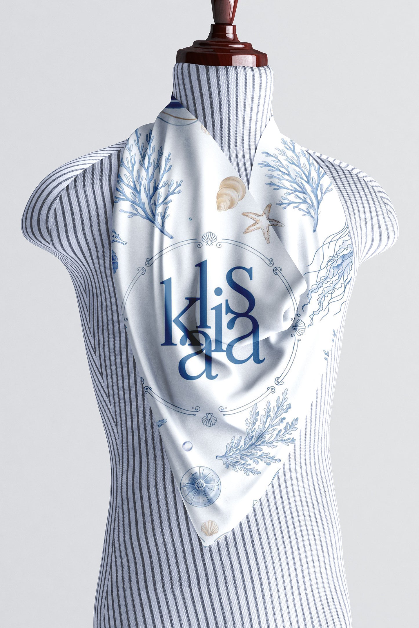 Marine Éclat Silk Scarf