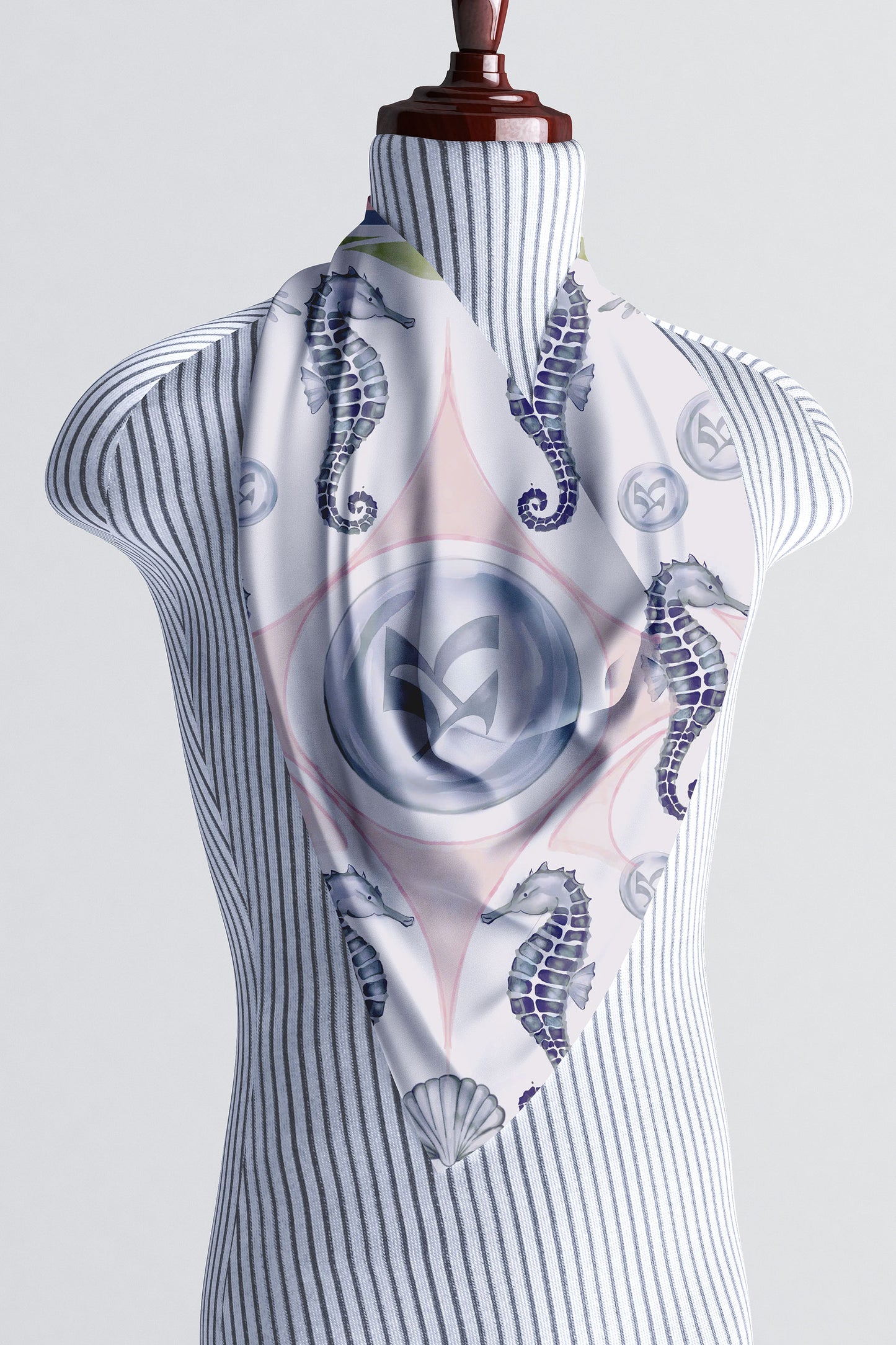Seahorse Tide Silk Scarf