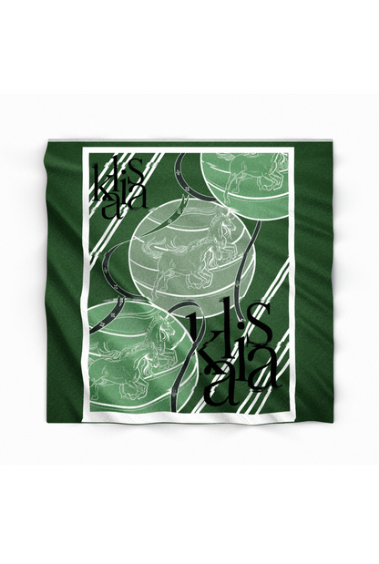 Equestrian Emerald Silk Scarf
