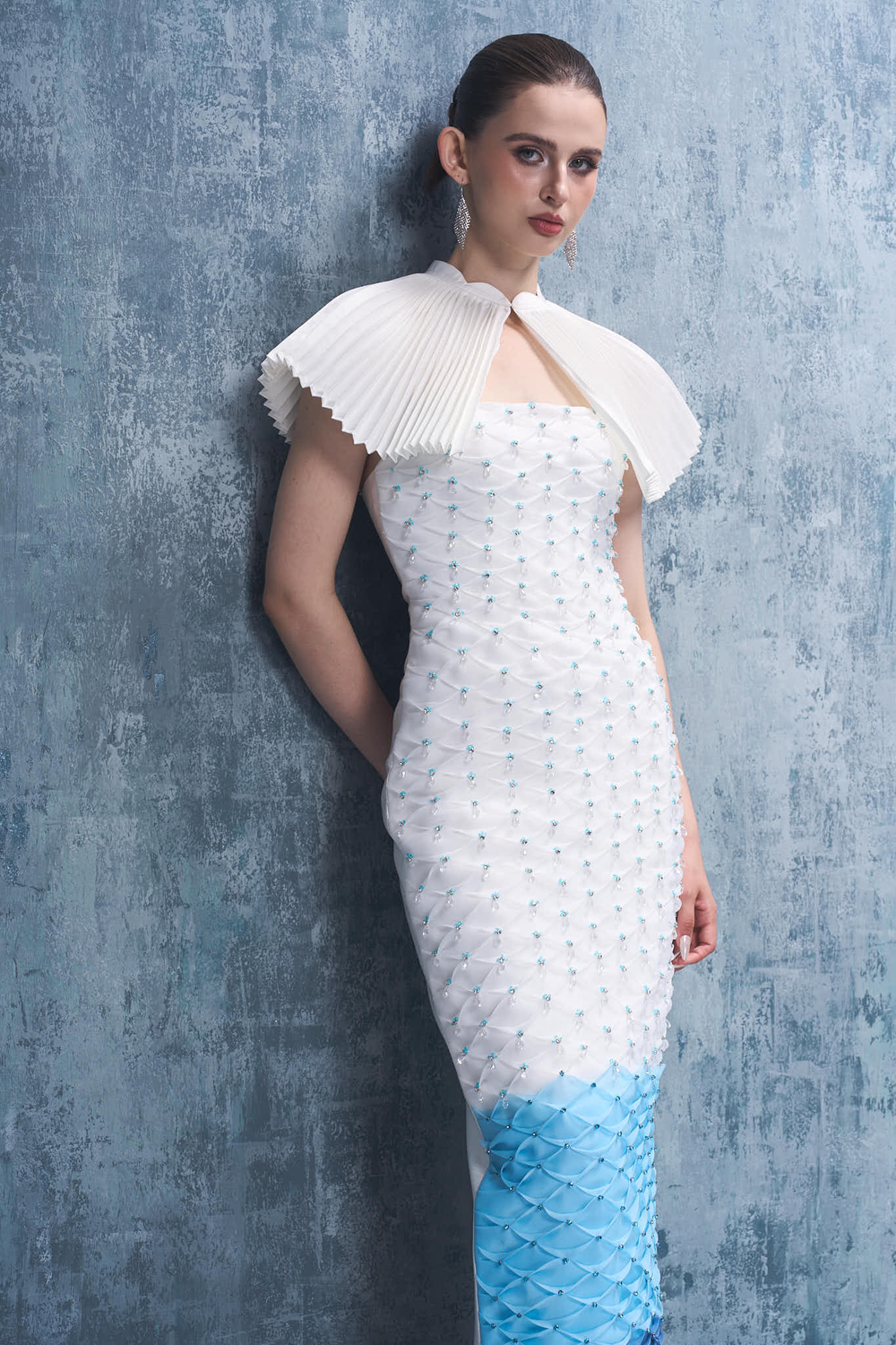 Marine Sparkle Crystal-Embellished Maxi Dress With Ombré Details