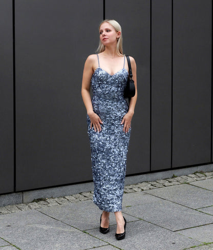 Glitterati Sequin Spaghetti Strap Gown